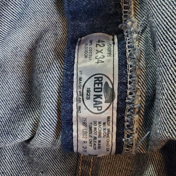 Red Kap Jeans Mens 42x34 Blue Classic Relaxed Fit Uniform Work Denim - Picture 6 of 10